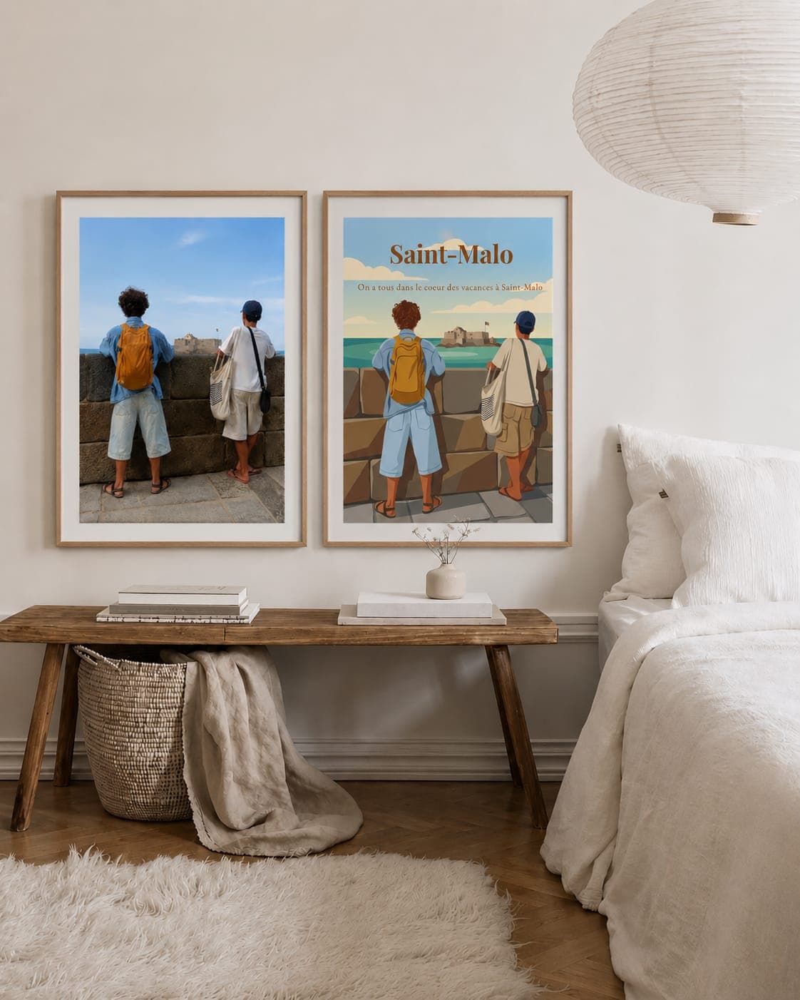 Photo de Saint-Malo transformée en affiche vintage
