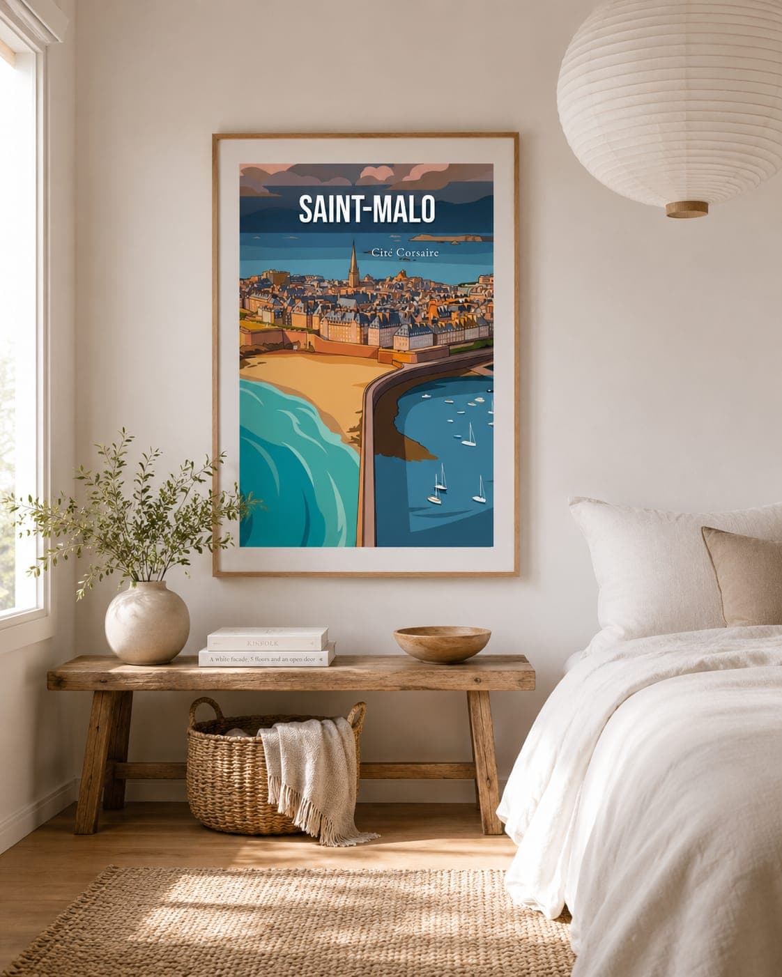 Affiche Souvenirs de Saint-Malo dans un intérieur
